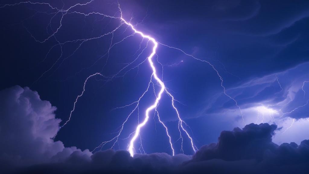 This is photograph of a lightning storm. The purpose of the image is to show that lending equals power in a metaphorical sense.